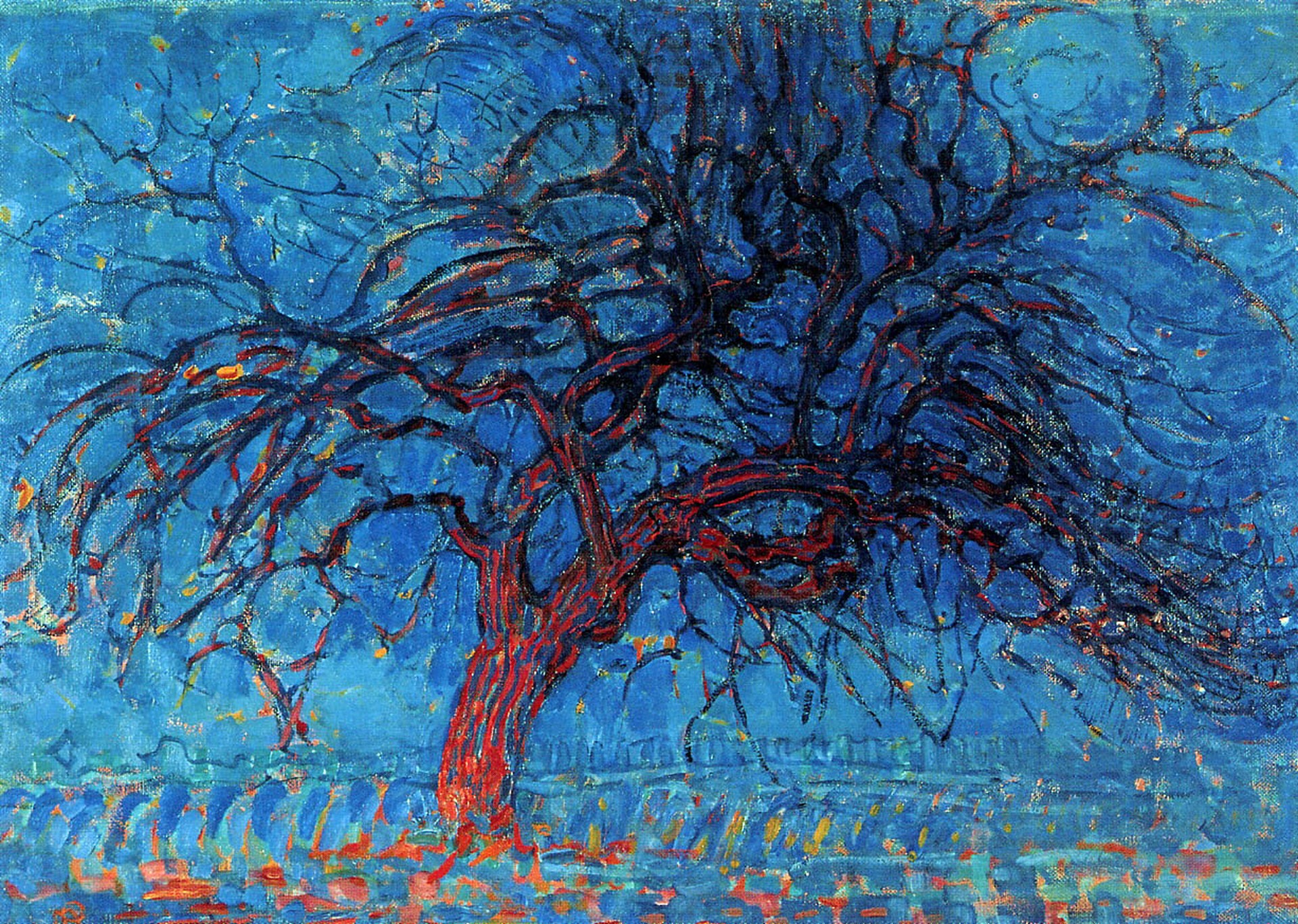 Avond (Evening): The Red Tree - by Piet Mondrian