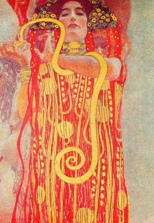 University of Vienna Ceiling Paintings (Medicine), detail showing Hygieia - by Gustav Klimt