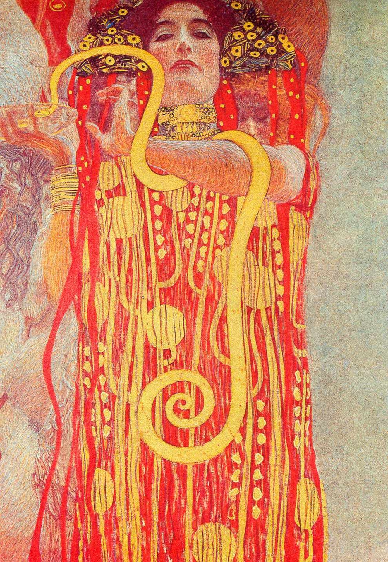 University of Vienna Ceiling Paintings (Medicine), detail showing Hygieia - by Gustav Klimt