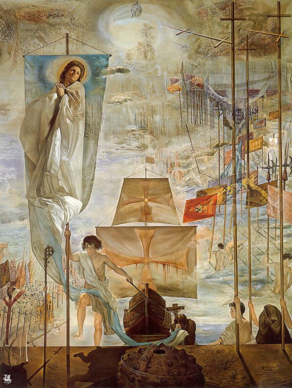 The Discovery of America - by Christopher Columbus - by Salvador Dali