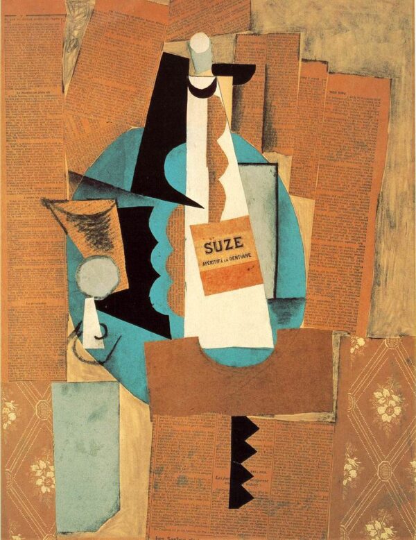 Glass and Bottle of Suze - by Pablo Picasso