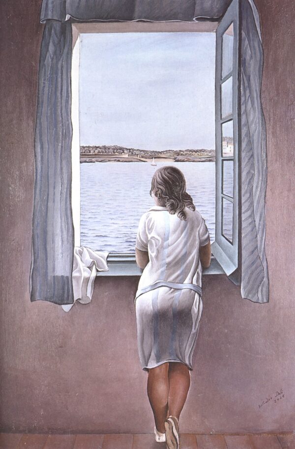 Figure (Young Woman) at a Window- by Salvador Dali