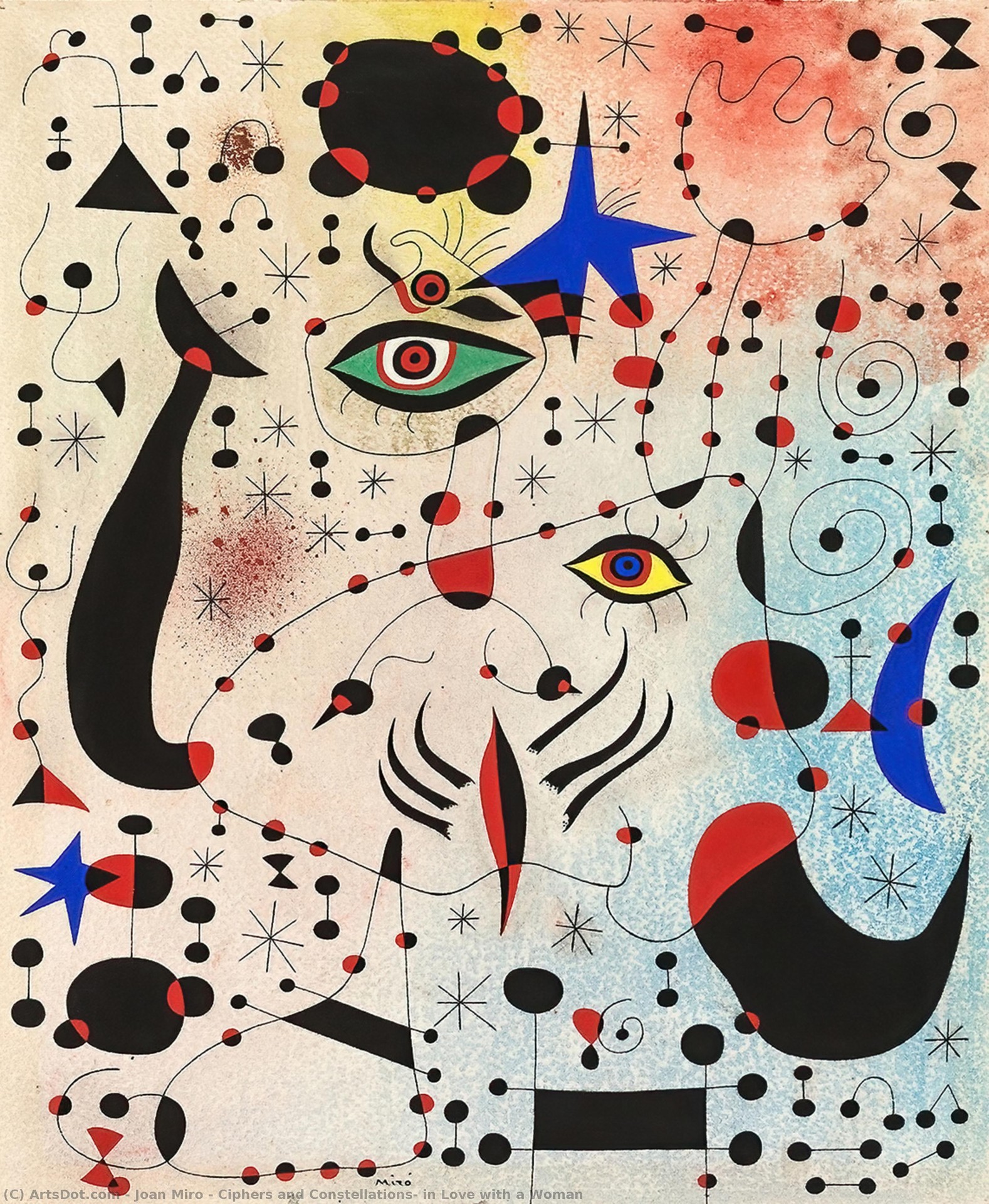 Ciphers and Constellations, in Love with a Woman - by Joan Miró