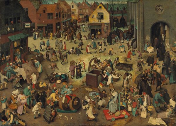The Battle between Lent and Carnival - by Pieter Brueghel The Younger