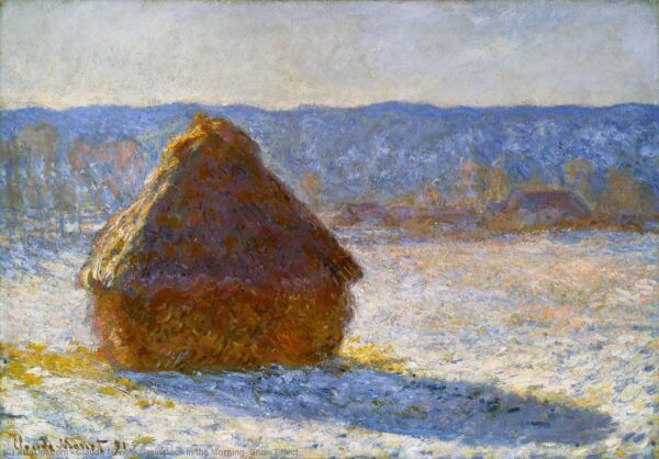 Grainstack in the Morning, Snow Effect, 1891 - by Claude Monet
