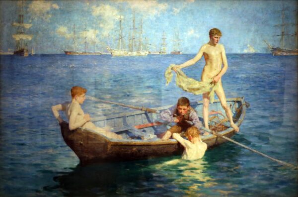 August Blue - by Henry Scott Tuke
