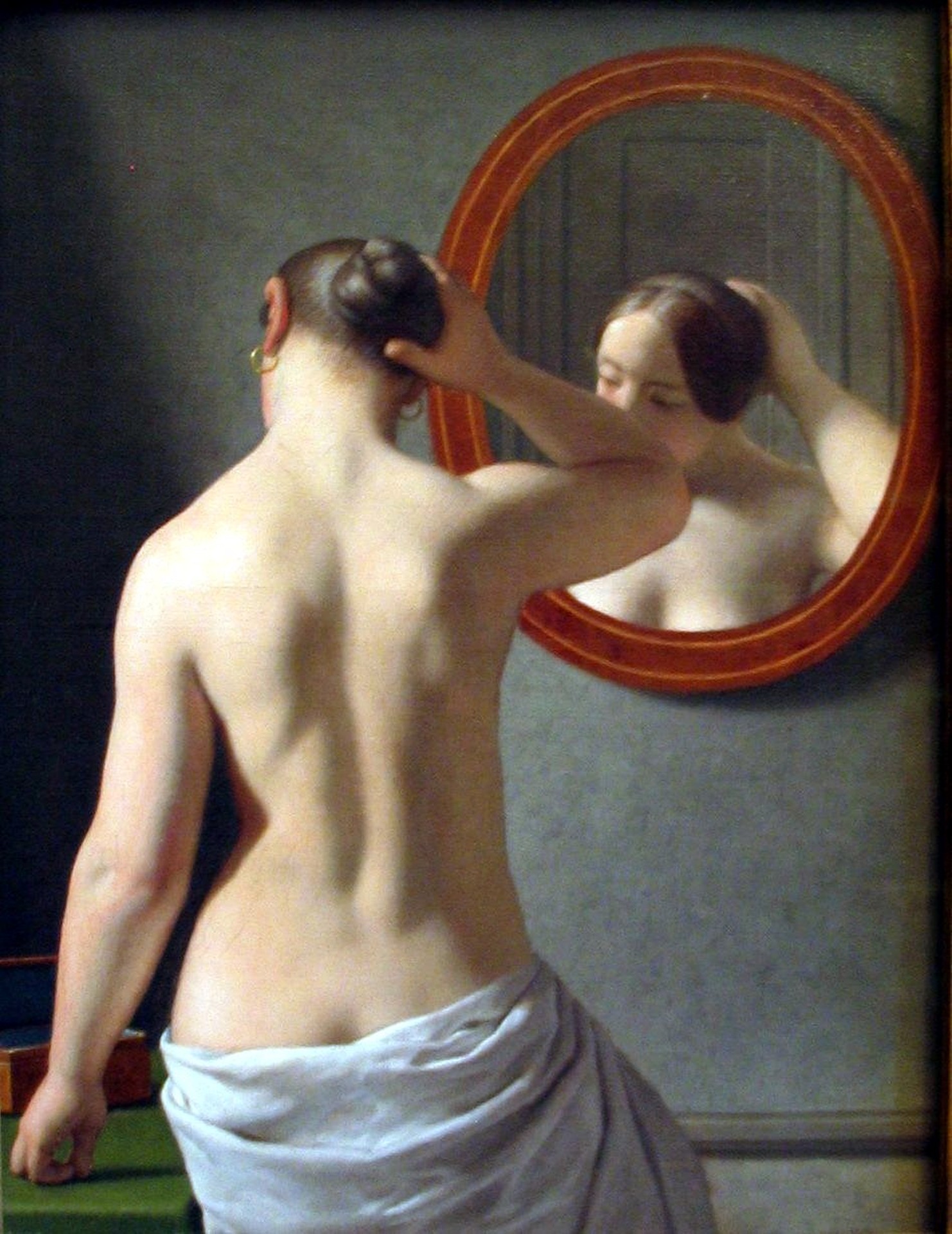 Woman Standing in Front of a Mirror - by Christoffer Wilhelm Eckersberg