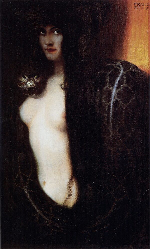 The Sin, 1893 Neue Pinakothek, Munich - by Franz Stuck