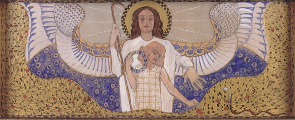 Am Steinhof Church, Design for the Right Side Altar Guardian Angel - by Koloman Moser