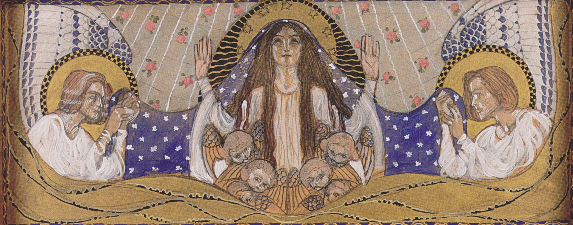 Am Steinhof Church, Design for the Left Side Altar Our Lady of Mercy - by Koloman Moser