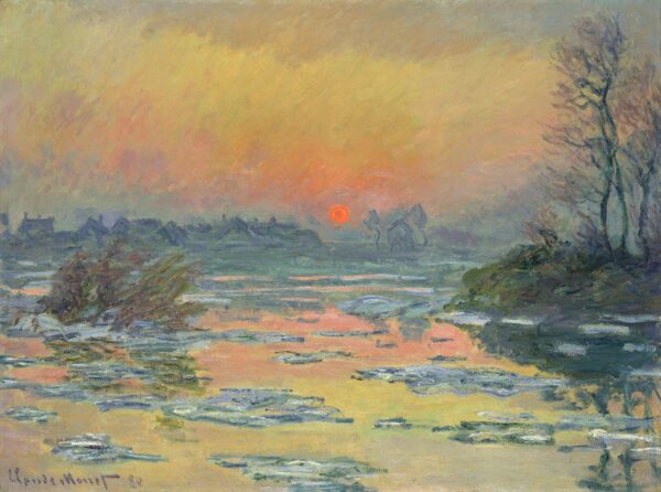 Sunset on the Seine in Winter - by Claude Monet