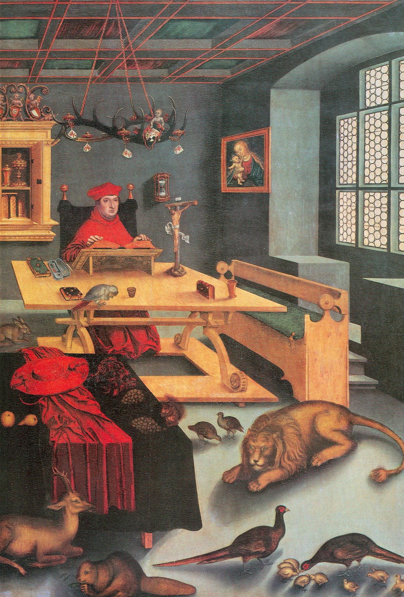 Albrecht of Brandenburg as St. Jerome in His Study - by Lucas Cranach the Elder