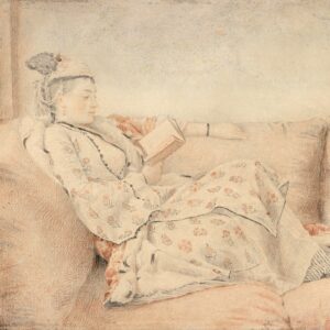 Lady in Turkish dress, reading - by Jean-?tienne Liotard