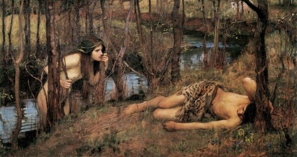 A Naiad or Hylas with a Nymph (1893) - by John William Waterhouse