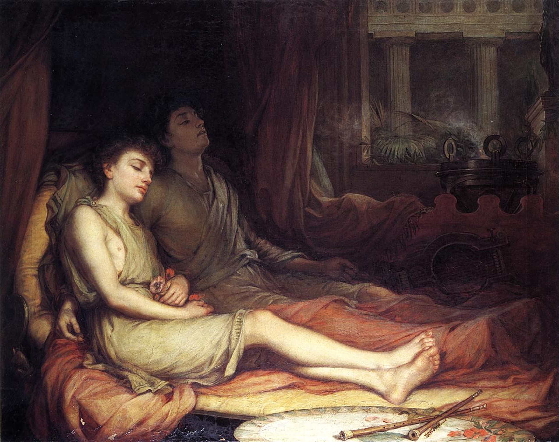 Waterhouse-sleep and His Half-brother Death-1874 - by John William Waterhouse