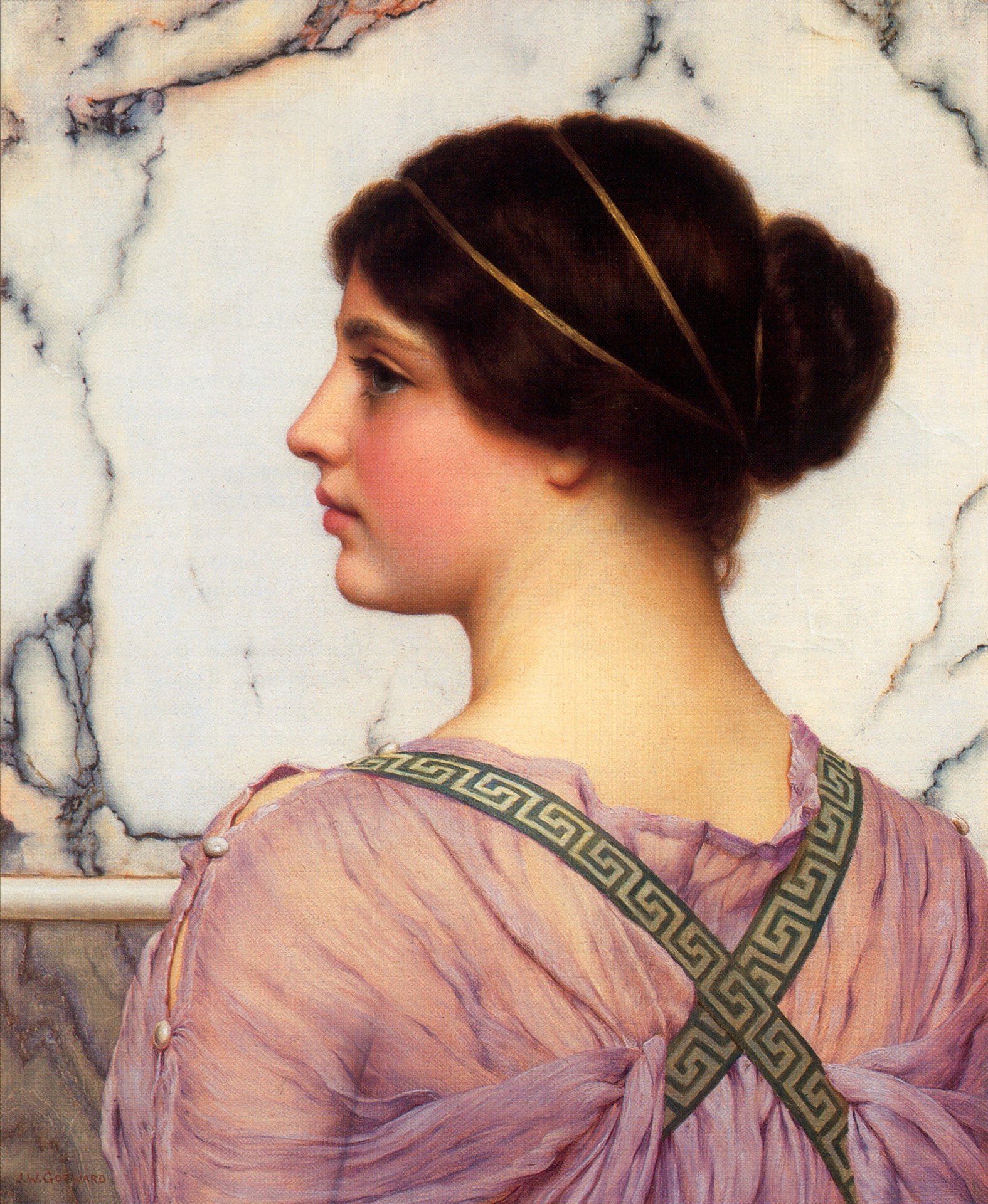 A Grecian Lovely-1909 - by John William Godward