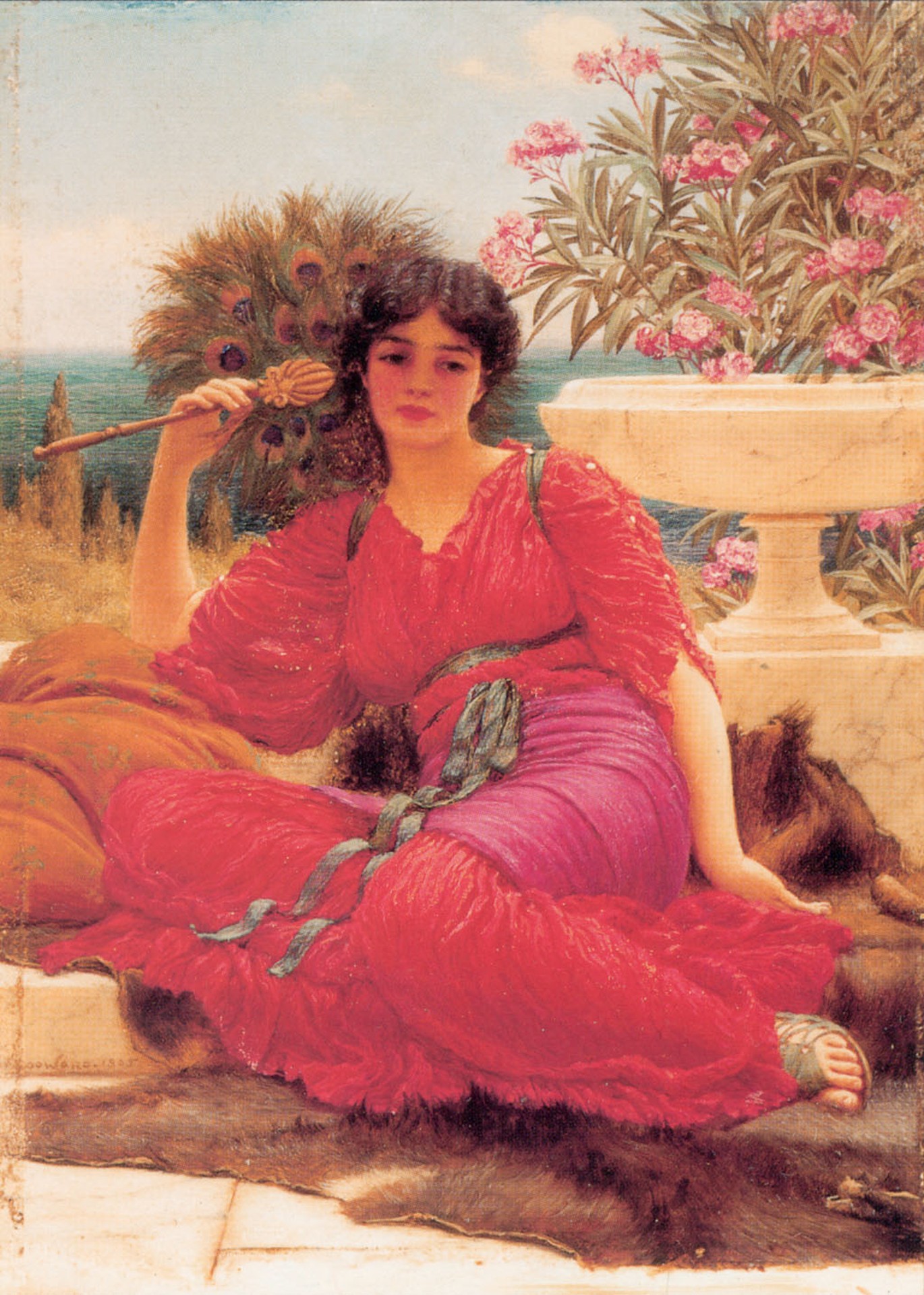 Flabellifera (oil study)-1905 - by John William Godward
