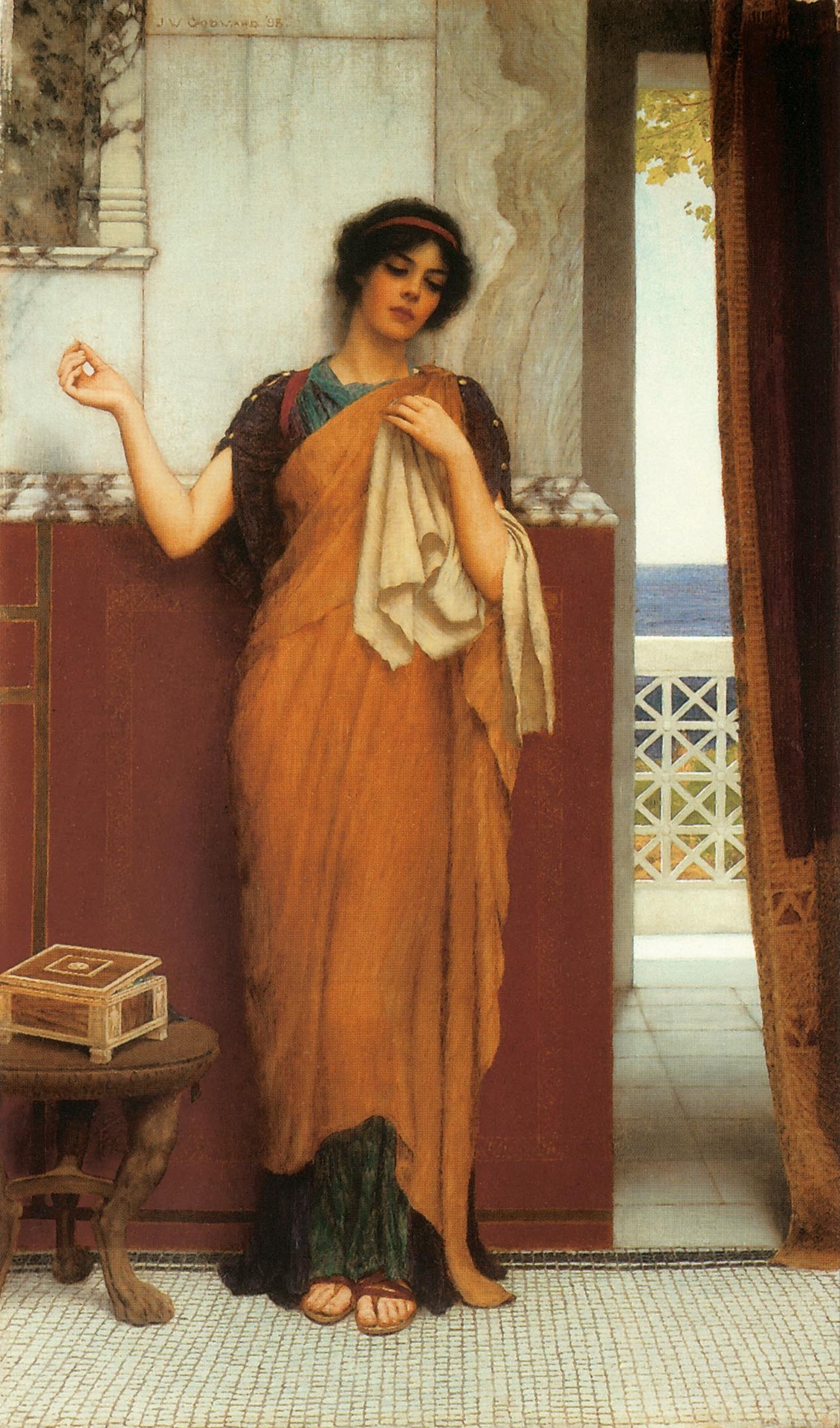Idle Thoughts - by John William Godward