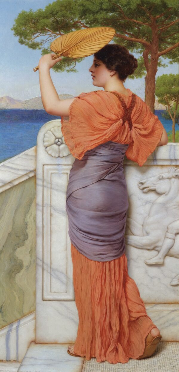 On the Balcony-1911 - by John William Godward
