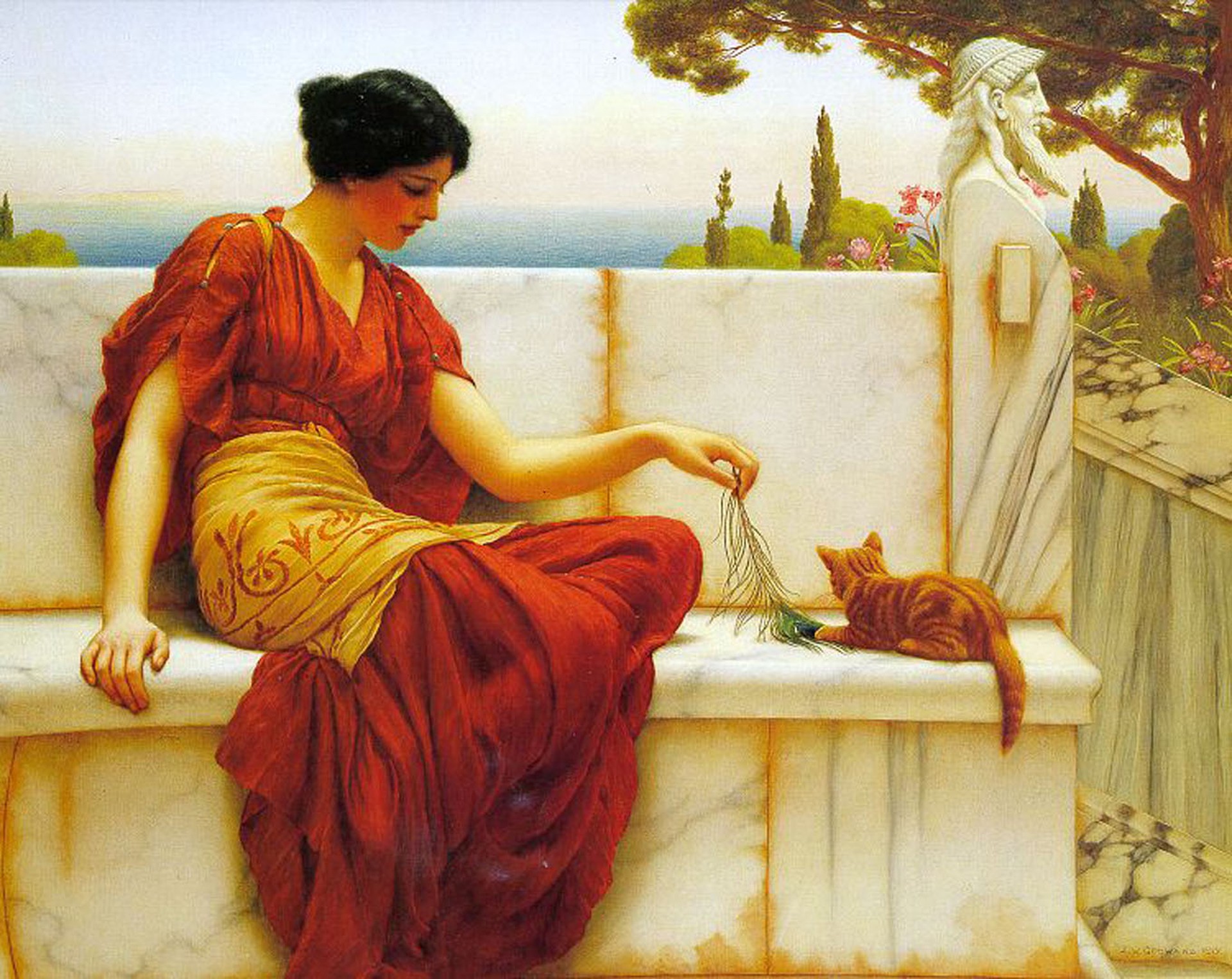 The Tease - 1901 - by John William Godward