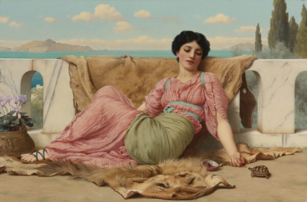 The quiet pet - by John William Godward