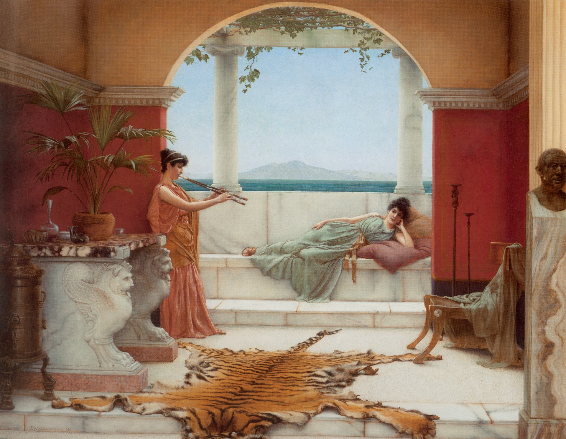 The Sweet Siesta of a Summer Day - by John William Godward