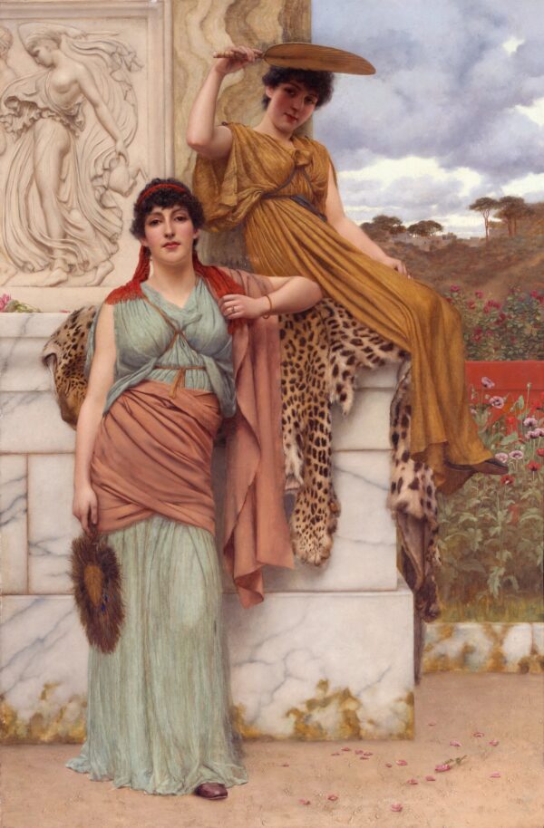 Waiting for the procession - by John William Godward