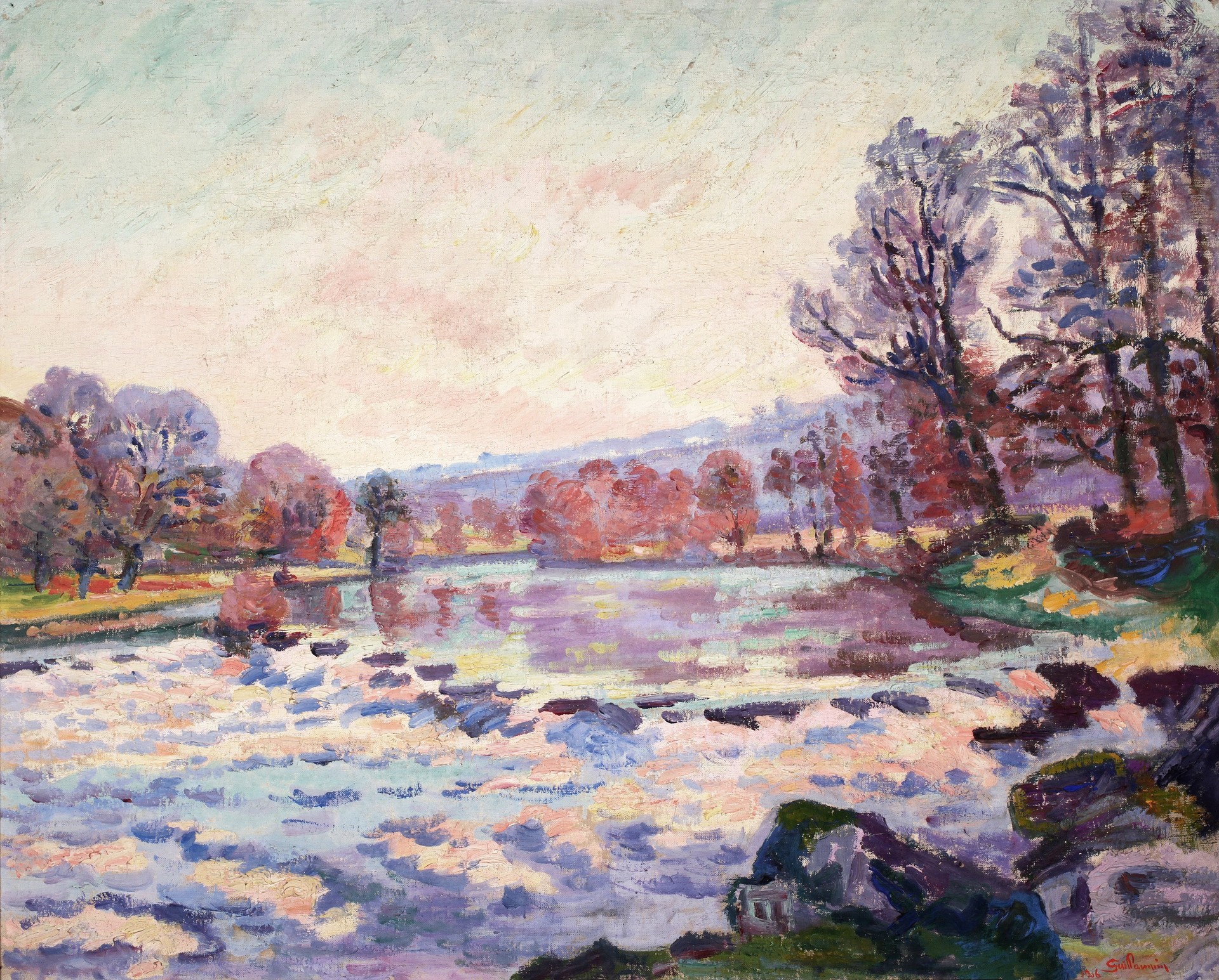 Winter on the Creuse - by Armand Guillaumin