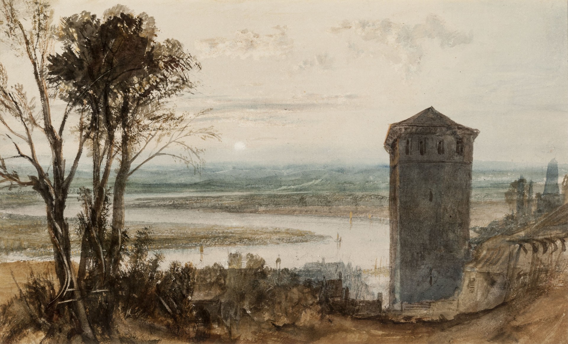 Weissenthurm and the Hoche Monument - by J. M. W. Turner