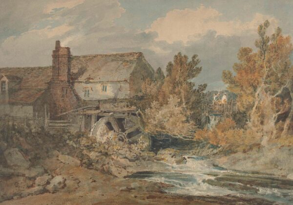 Watermolen bij een stromende beek - by J. M. W. Turner
