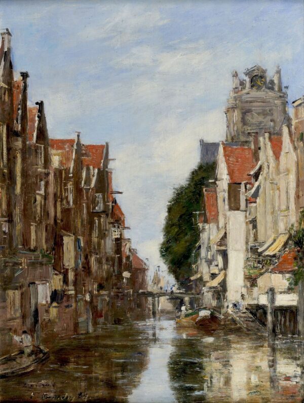 View of Voorstraatshaven, Dordrecht - by Eugène Boudin