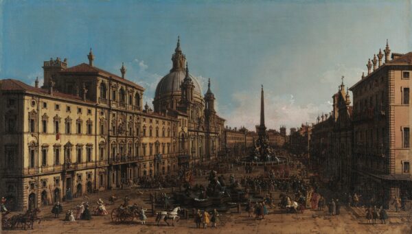 View of the Piazza Navona, Rome - by Canaletto