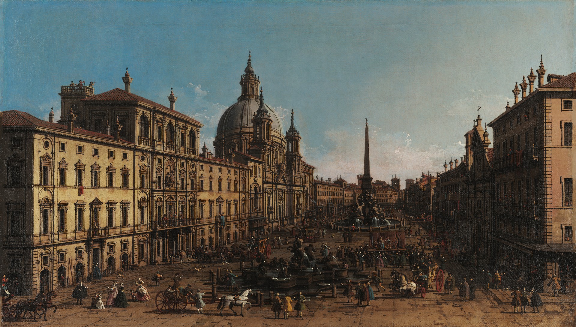 View of the Piazza Navona, Rome - by Canaletto