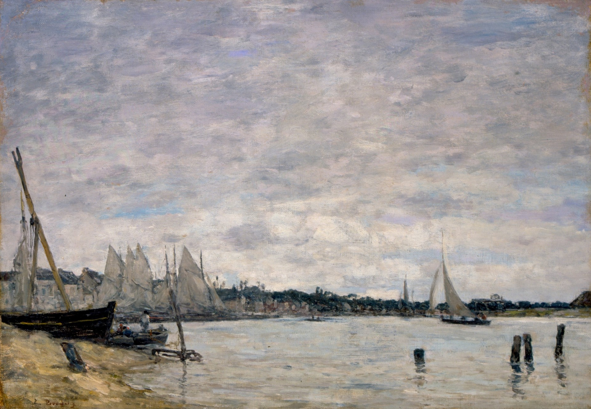 View of the cove of Trouville - by Eugène Boudin