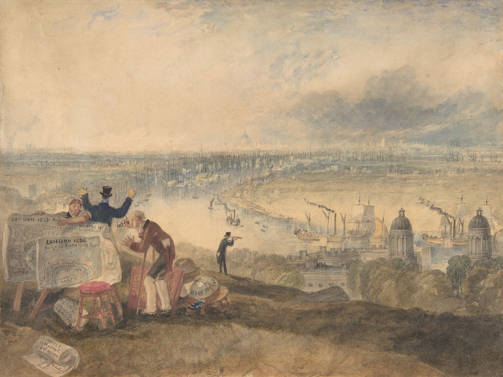 View of London from Greenwich - by J. M. W. Turner