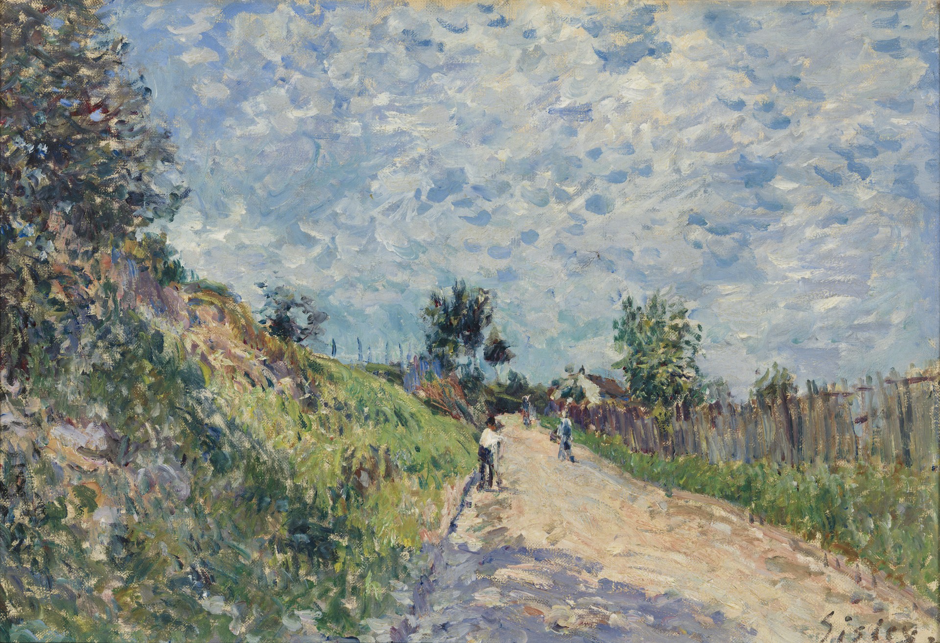 Uphill Road - by Alfred Sisley