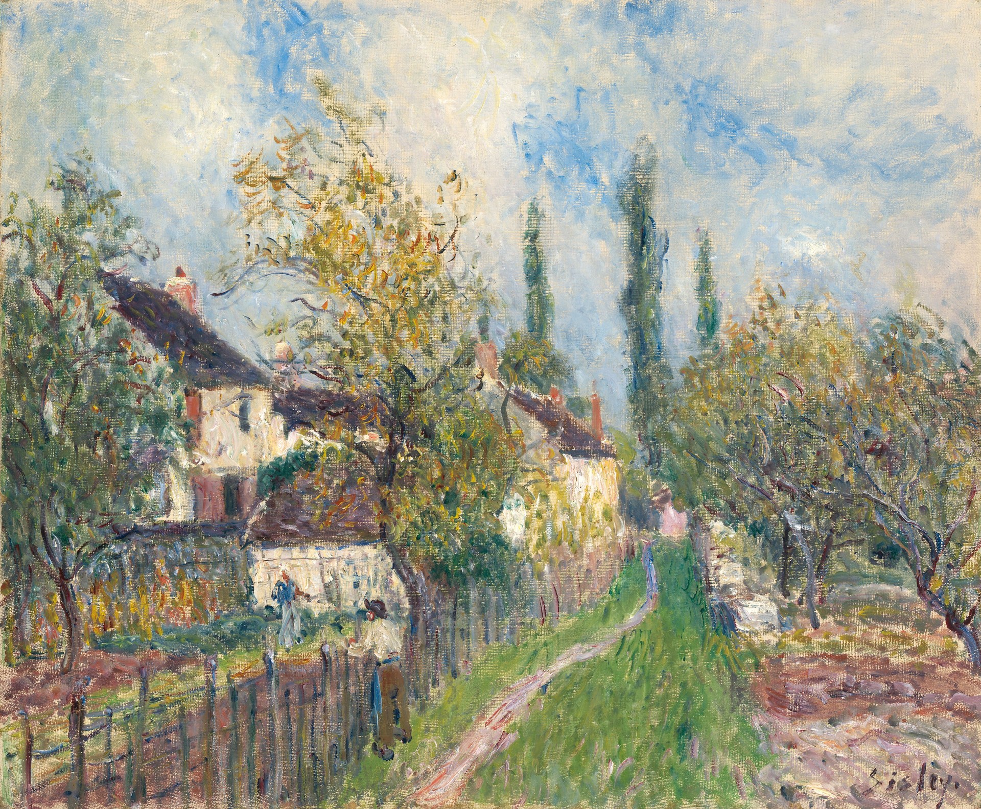 Un sentier aux Sablons (A path at Les Sablons) - by Alfred Sisley