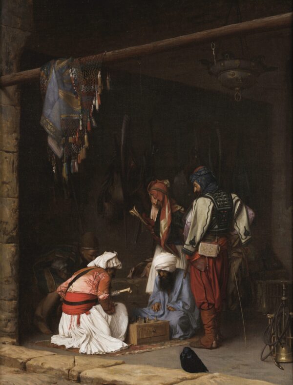 Turkish "Bashi-bazouk" Mercenary Soldiers Playing Chess - by Jean-Léon Gérôme