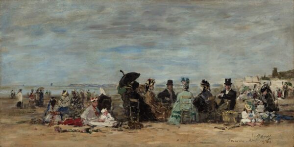 Trouville, Beach Scene (Trouville, scène de plage) - by Eugène Boudin