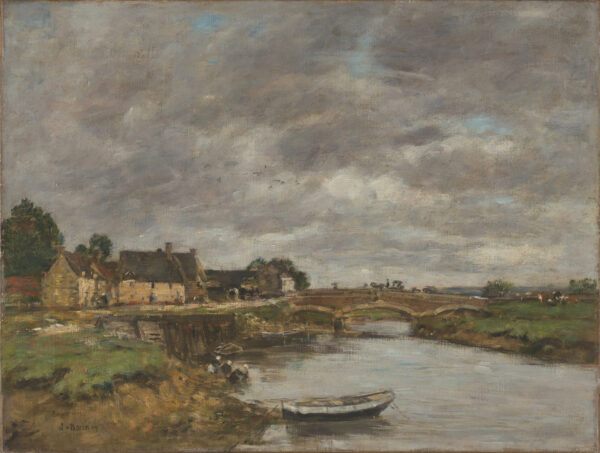 Trouville, An old bridge upon La Touques - by Eugène Boudin