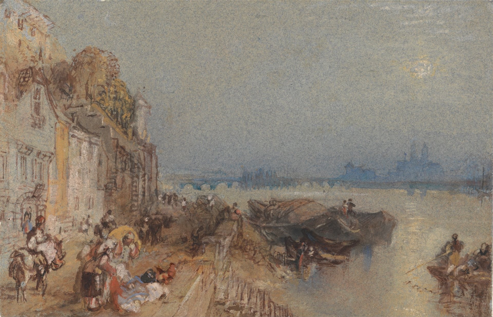 Tours: Sunset: Looking Backwards - by J. M. W. Turner