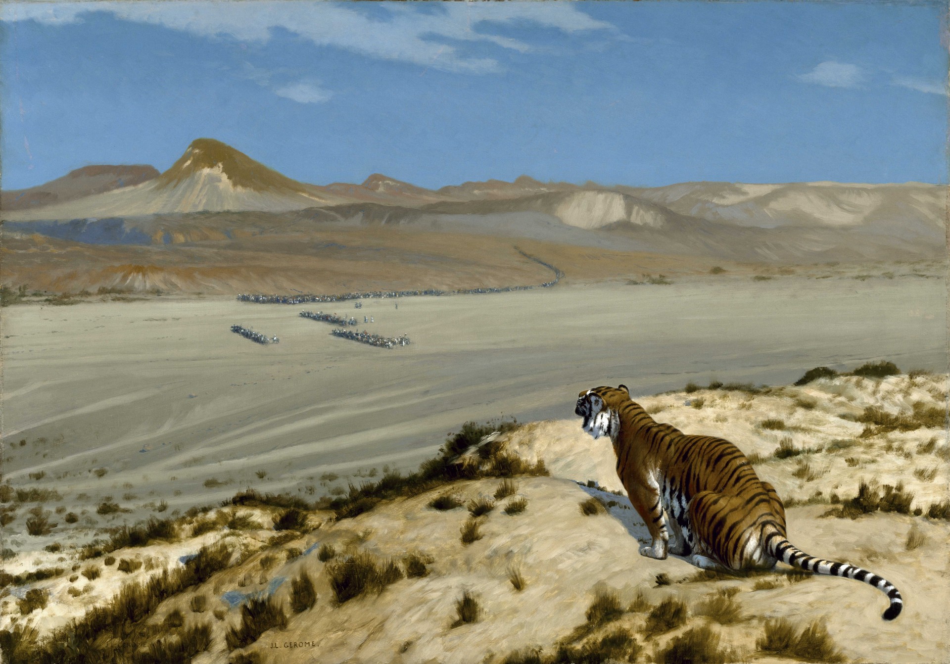 Tiger on the Watch - by Jean-Léon Gérôme