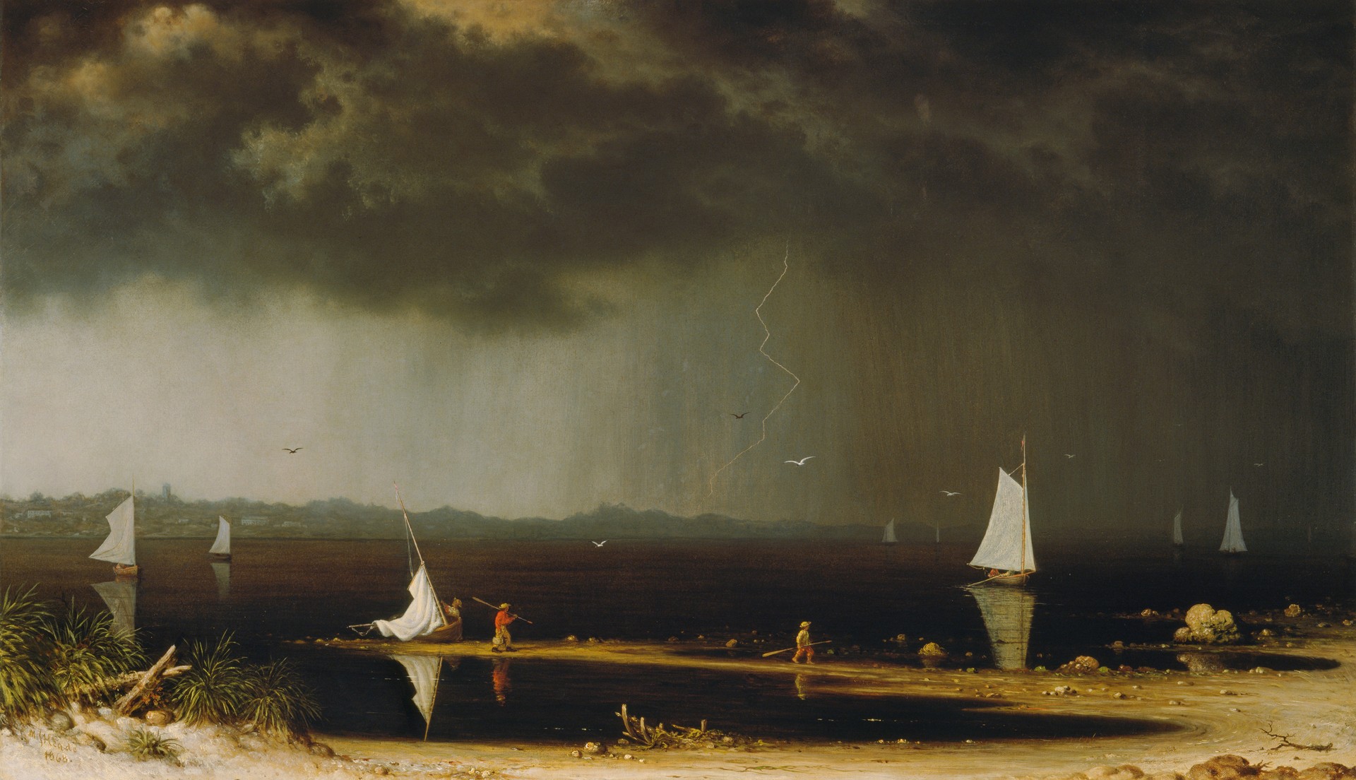 Thunder Storm on Narragansett Bay - by Martin Johnson Heade