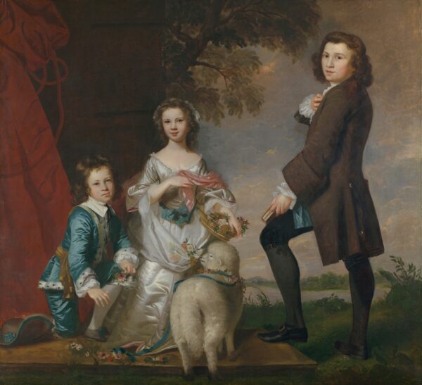 Thomas (1740–1825) and Martha Neate (1741–after 1795) with His Tutor, Thomas Needham - by Joshua Reynolds
