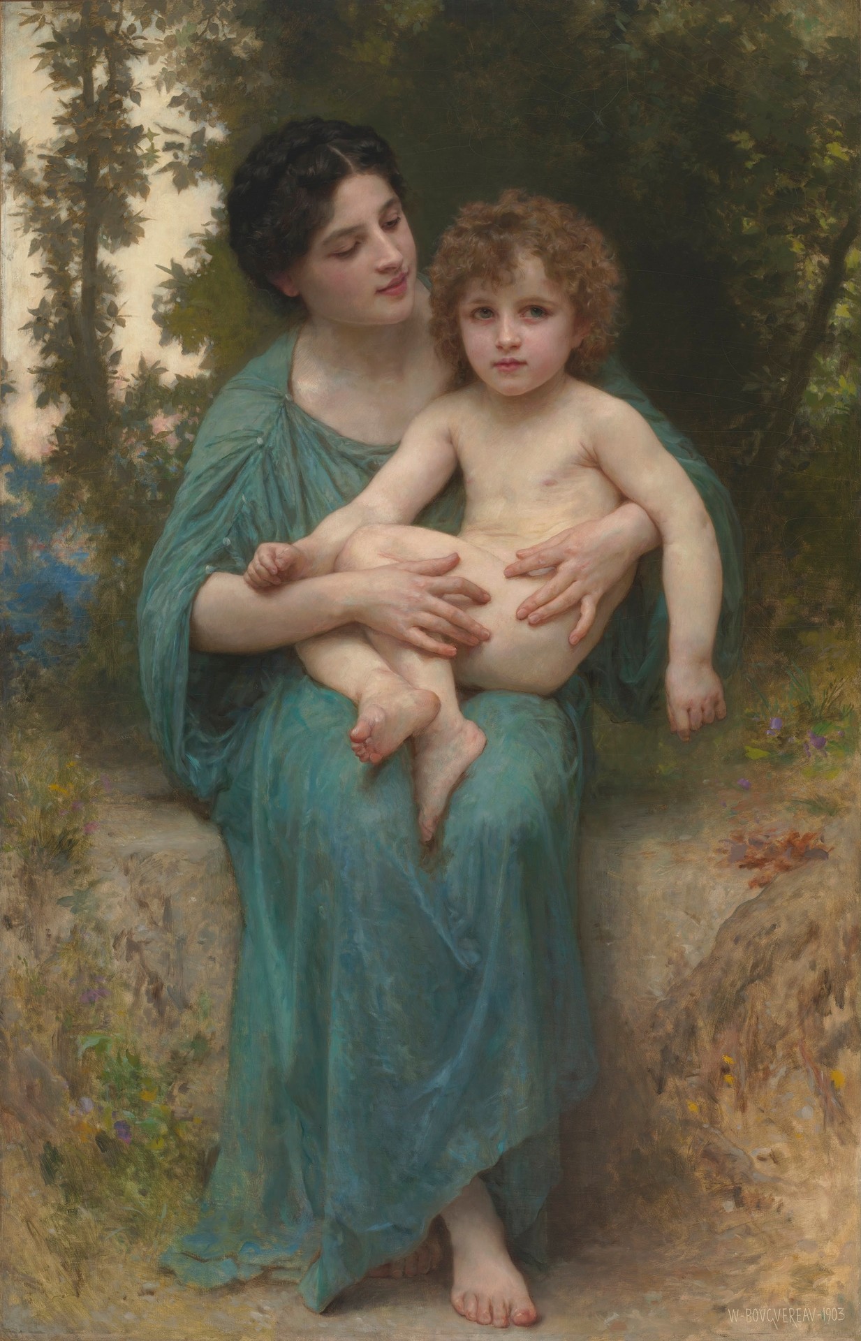 The Younger Brother - by William-Adolphe Bouguereau