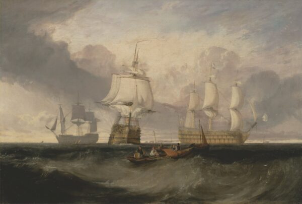 The Victory Returning from Trafalgar, in Three Positions - by J. M. W. Turner