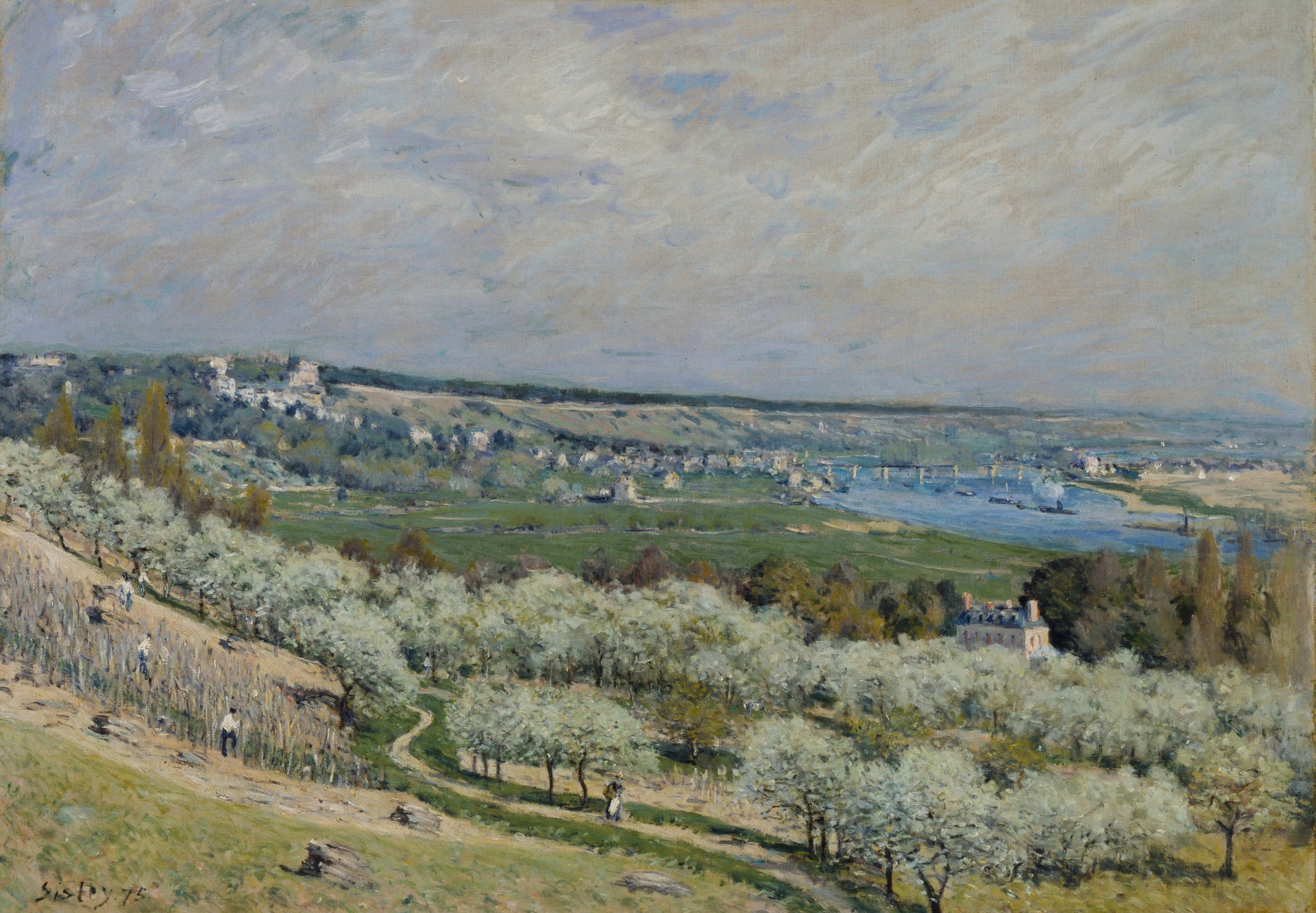 The Terrace at Saint-Germain, Spring - by Alfred Sisley