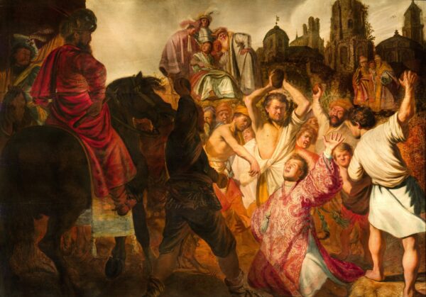 The Stoning of Saint Stephen - by Rembrandt