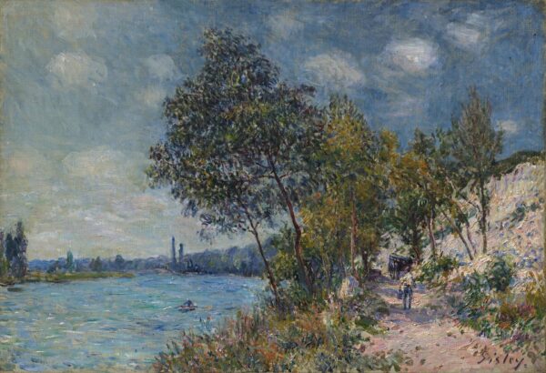 The Stone Quarries at Veneux in the Sun, Morning - by Alfred Sisley