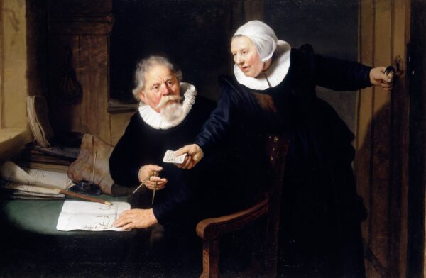 The Shipbuilder and his Wife: Jan Rijcksen (1560/2-1637) and his Wife, Griet Jans - by Rembrandt